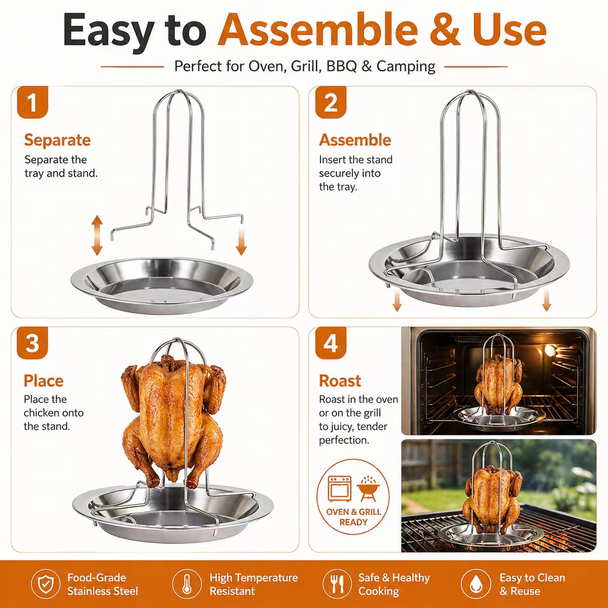 휴대용 통닭 바베큐 그릴 스탠드, 캠핑, 마당 피크닉, - Camping Cooking Bbq 리뷰 및 가격