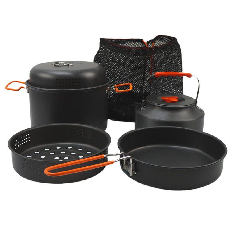 야외 조리기구 세트, 캠핑 요리 냄비 주전자, 스티머  - Camping Cooking Set With Kettle 리뷰 및 가격