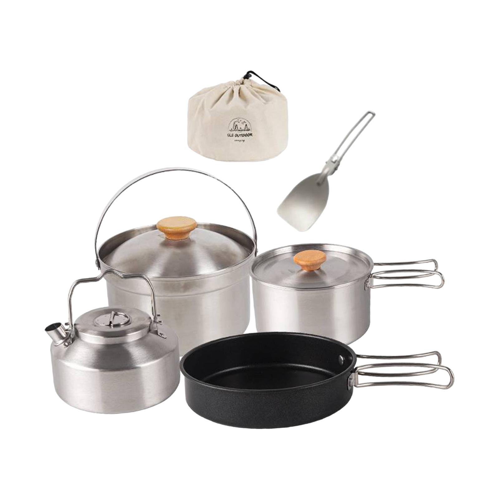 캠핑 조리기구 캠핑 요리 세트 논스틱 냄비 프라이팬 주 - Camping Cooking Set With Kettle 리뷰 및 가격