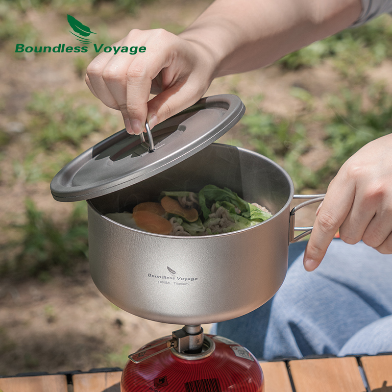 Boundless Voyage 티타늄 캠핑 냄비, 뚜껑 - Camping Cooking Gear 리뷰 및 가격