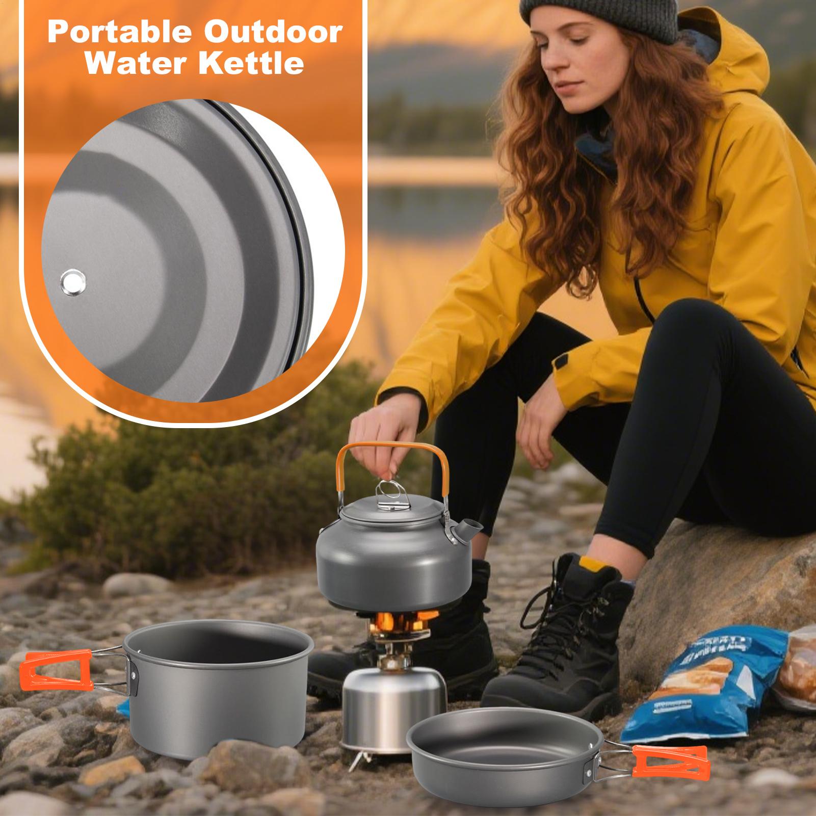 캠핑 조리기구 캠핑용 냄비 세트 논스틱 경량 냄비 팬  - Camping Cooking Set With Kettle 리뷰 및 가격