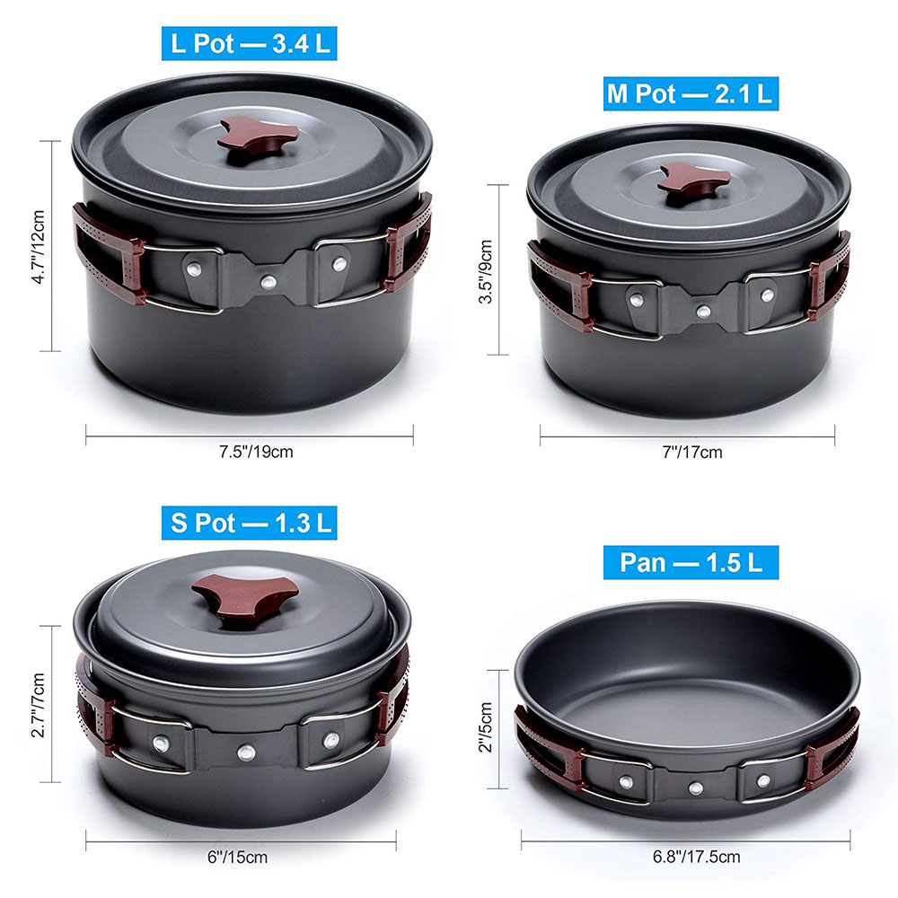 야외 캠핑 조리기구 키트, 논스틱 캠핑 팬, 경량 요리 - Camping Cooking Utensils Kit 리뷰 및 가격