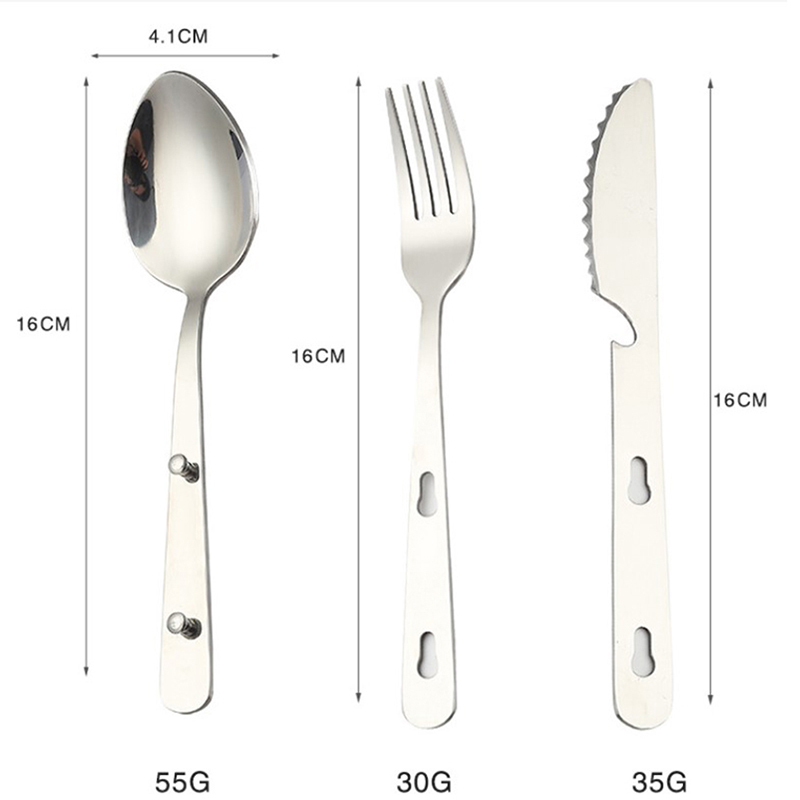3개/세트 휴대용 캠핑 조리기구 스테인리스 스틸 식기  - Quechua Camping Cooking Set 리뷰 및 가격