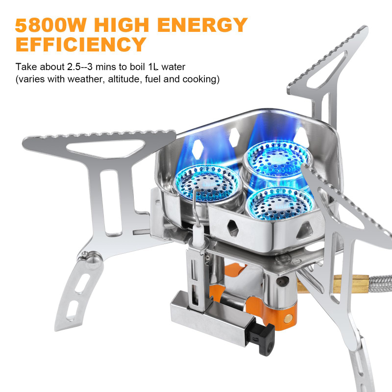 5800W 고출력 캠핑 가스 스토브, 방풍 야외 가스  - Camping Cooking No Gas 리뷰 및 가격