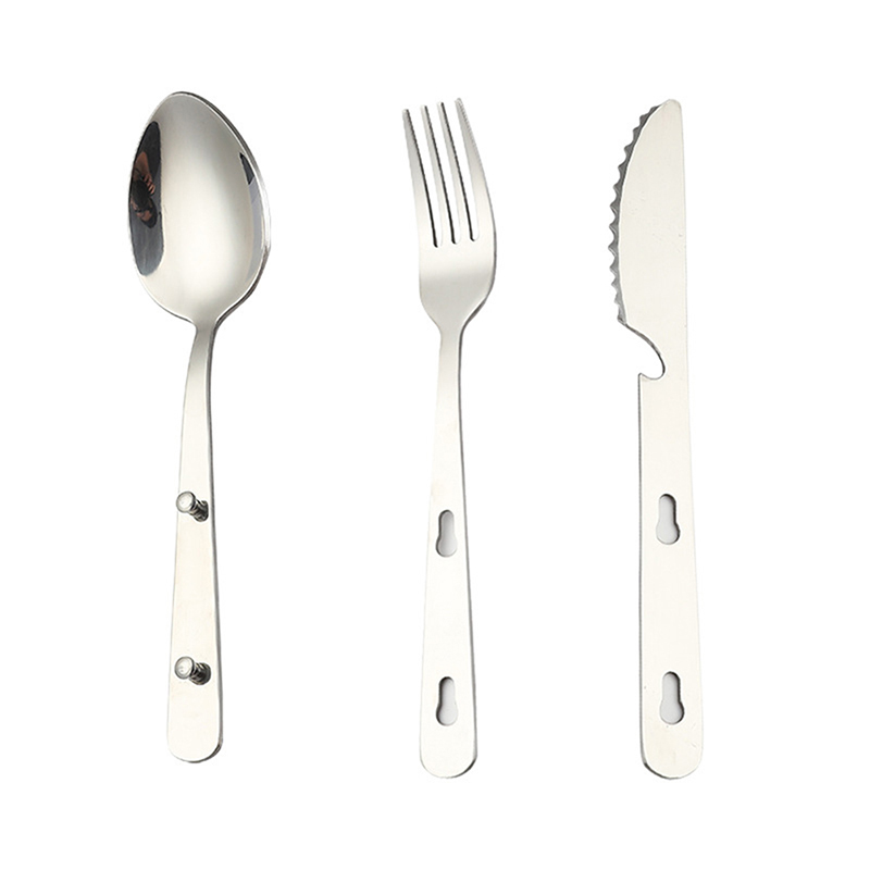 3개/세트 휴대용 스테인리스 식기 접이식 나이프 수저  - Camping Cooking Knife Set 리뷰 및 가격